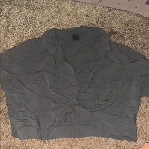 Cropped collared shirt